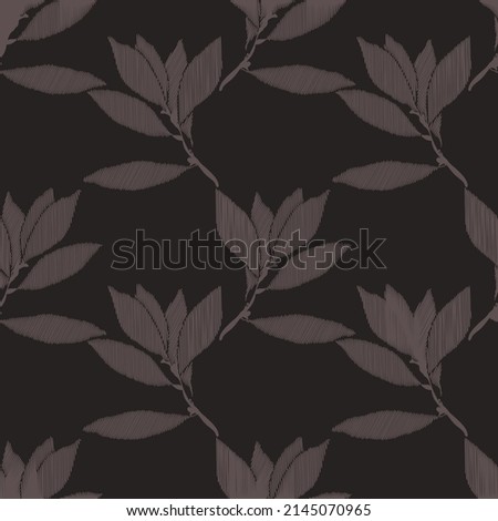 Pattern seamless Tree laurel.Image on white and colored background.