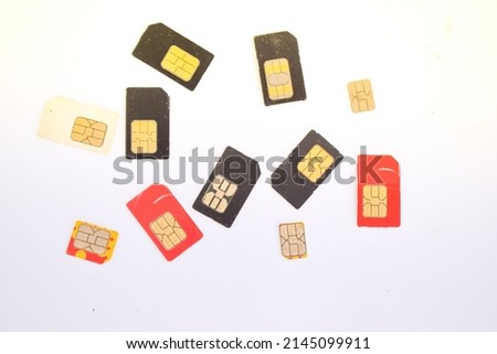 Mobile phone sim card on a white background