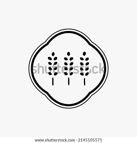 Wheat ears, Japanese style, vector symbol design
