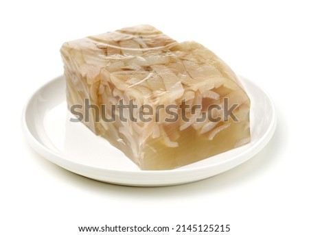 Northeast China homely pork skin jelly on white background