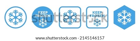 Keep Frozen Vector Sign for Package. Labels for frozen product isolated on white Royalty-Free Stock Photo #2145146157