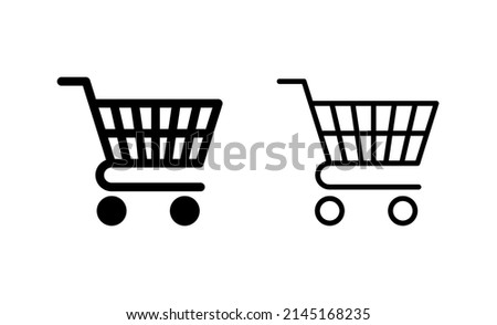 Shopping icon vector. Shopping cart sign and symbol. Trolley icon Royalty-Free Stock Photo #2145168235