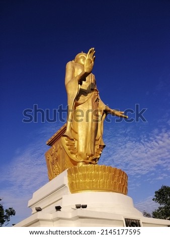 ฺBUddha statue with blue sky from Thailand, beautiful Asian's culture 