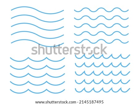 Waves icon. Blue sea ornament illustration symbol. Sign line ocean vector.