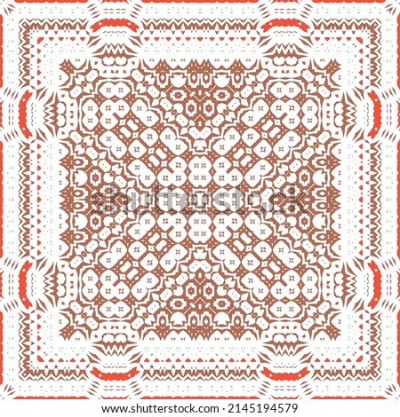 Traditional ornate mexican talavera. Colored design. Vector seamless pattern flyer. Red abstract background for web backdrop, print, pillows, surface texture, wallpaper, towels.