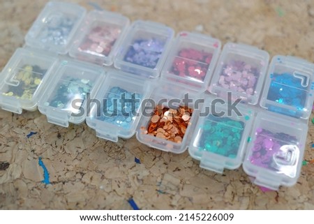 Glitter set used in nail art