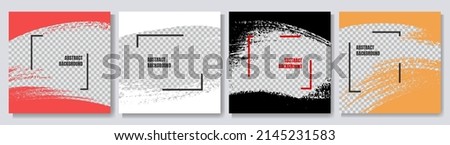Vector illustration. Grunge overlay. Hand drawn abstract frames set. Ink brush strokes mess. Design for web banner, social media template. Retro vintage background collection. Frame for photo
