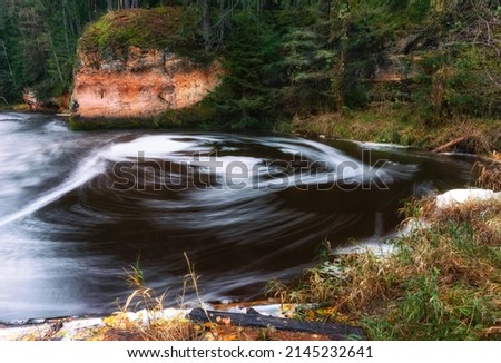 Amata river and forest in autumn. (Gauja National Park, Latvia) Latvia.