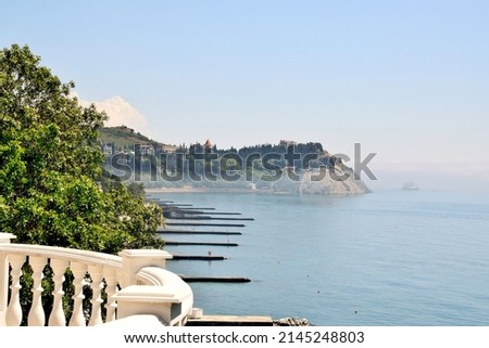 Crimean landscape. A view of the coastal strip in the area of Yalta.