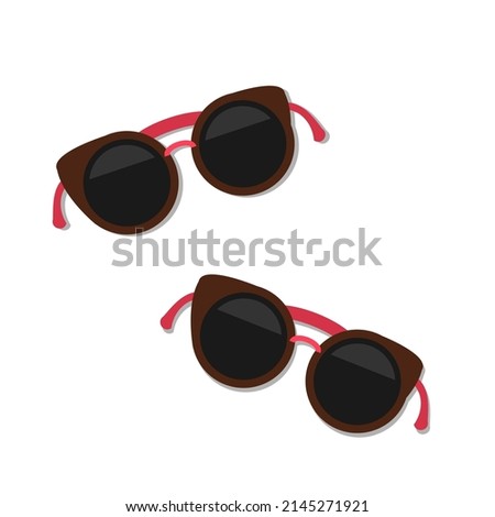 Pink glasses isolated on white background ,Vector illustration EPS 10