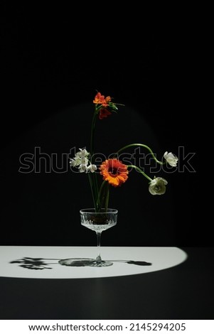 Beautiful Flowers In Coupe Glass Royalty-Free Stock Photo #2145294205