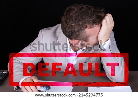Default, businessman covered his face with his hand, the concept of business in a crisis. High quality photo