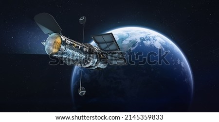 Telescope Hubble on orbit of Earth planet. Space observatory. Stars and galaxies science research. Elements of this image furnished by NASA
 Royalty-Free Stock Photo #2145359833