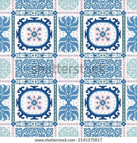 Ethnic style floral colorful seamless pattern. Can be printed and used as wrapping paper, wallpaper, textile, fabric.  Ethnic embroidery. Indian, Scandinavian, Gypsy, Mexican, Ukrainian pattern.