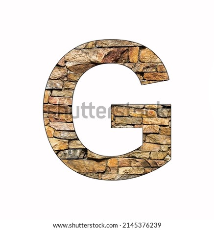 Letter G rustic stone - White Background