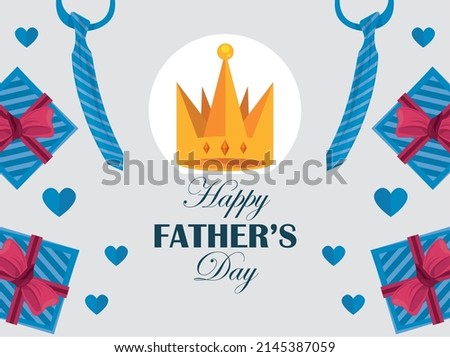 happy fathers day frame with crown