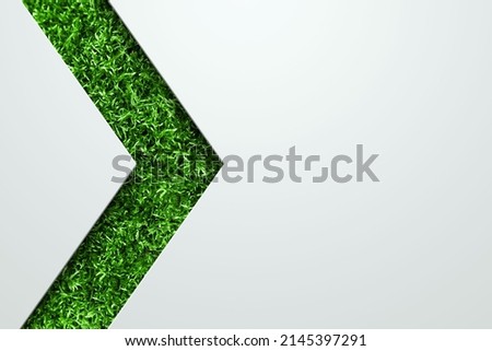 Natural concept, environment and organic products. Green abstract arrow, natural design. Natural design, flyer layout, marketing material, copy space Royalty-Free Stock Photo #2145397291