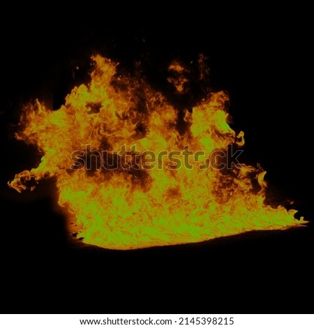 the picture shows fire in a black background