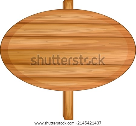 Empty wooden sign banner isolated illustration