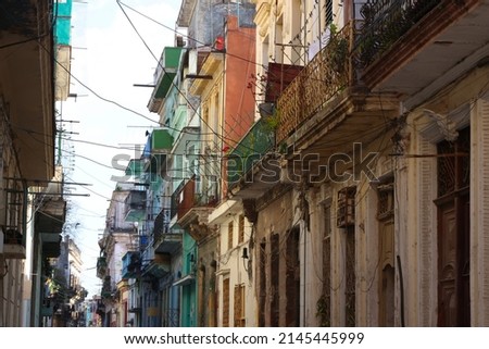 Ancient buildings in Old Havana, Cuba