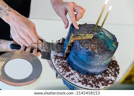 sweet cake with candles for your birthday