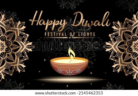 Happy Diwali festival of lights poster illustration