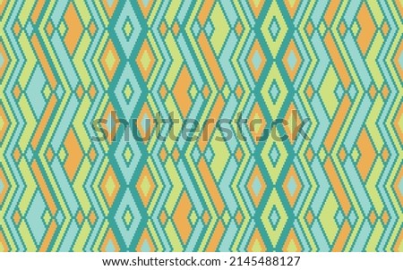 Asymmetric rhombus ethnic motifs vector geometric pattern. Mosaic chevron texture persian ornament. Textile repeat pattern. Interior decor geo ornament. Ikat tribal design.