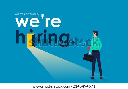 We're hiring concept. Minimal business recruiting announcement with the text. Royalty-Free Stock Photo #2145494671