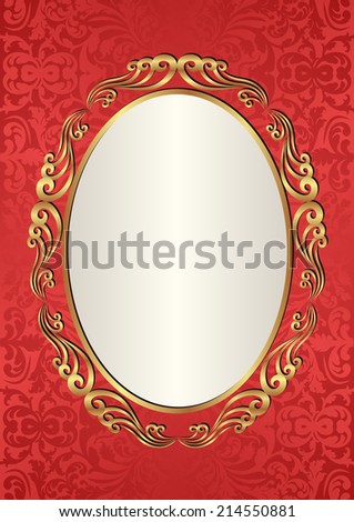 red background with golden frame