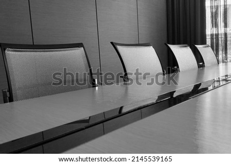 Black and white photo. View of the meeting room