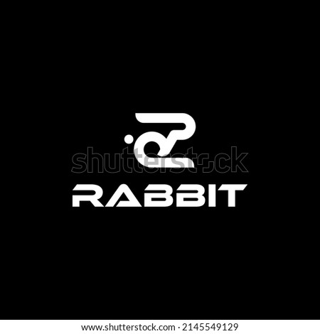 Sitting rabbit abstract logo vector illustration
