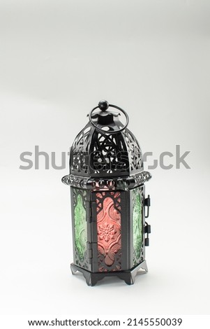 An Arabian lantern on the white isolated background. 