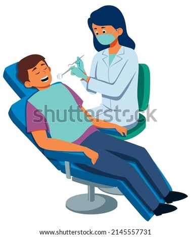 Female dentist at work and isolated on white background.