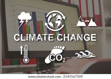 Climate change concept illustrated by a picture on background
