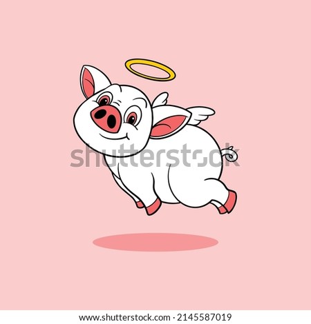 cute pig cartoon for commercial use