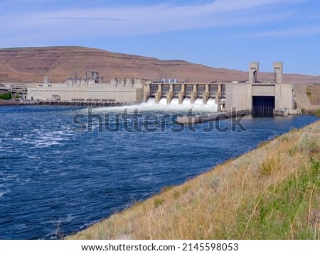 Lower Monument Dam on the Snake River in Washington, USA Royalty-Free Stock Photo #2145598053