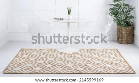 Modern geometry living area room jute rugs