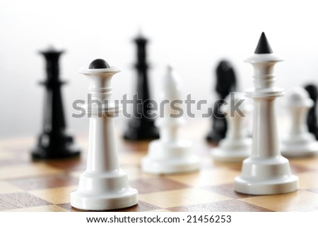 Stock photo: an image of chess on a board