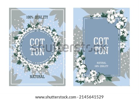 Set of two vector banner with beautiful branches and fruits of the plant. Background about natural and ecological materials. Frame for congratulations and announcements