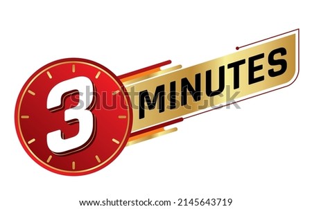 3 minutes isolated on white background. Time concept. Vector illustration.	
 Royalty-Free Stock Photo #2145643719