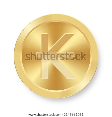 Gold coin of Kip Concept of internet web currency