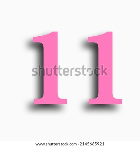 Pink Colour Number Simple Illustration 
