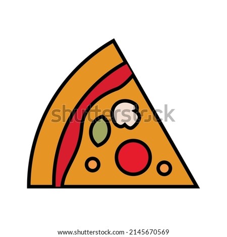 vector design, slice pizza shape illustration
