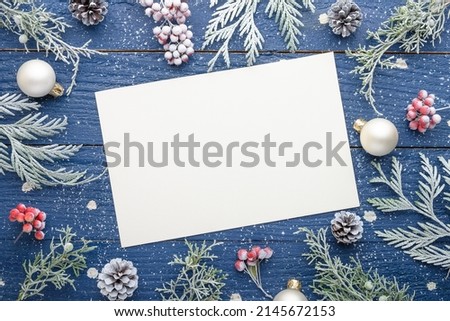 New Year or Christmas. Winter background, with space for design, top view