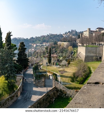Bergamo view of the old city Città Alta