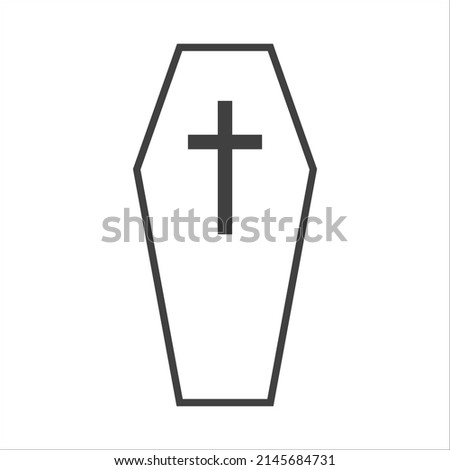 Coffin icon simple silhouette flat style vector illustration on white background
