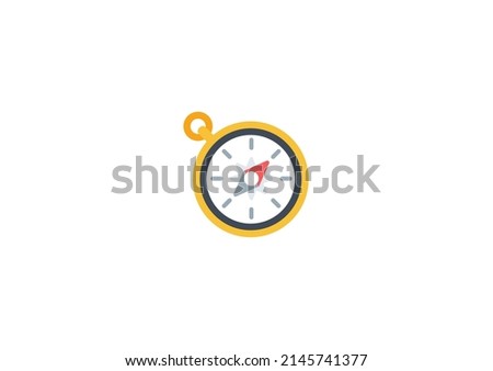 Compass Vector Isolated Emoticon. Compass Icon