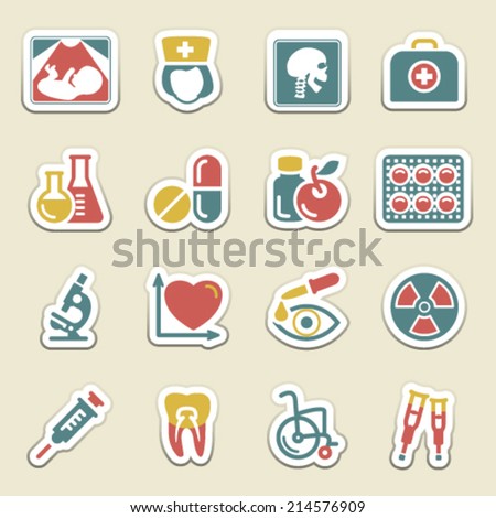 Medicine color icons.