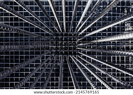 A detailed view of Steel bars in a construction site located in Southern Sinai, Egypt. 