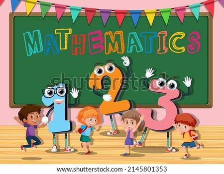 Mathematics on chalkboard banner illustration